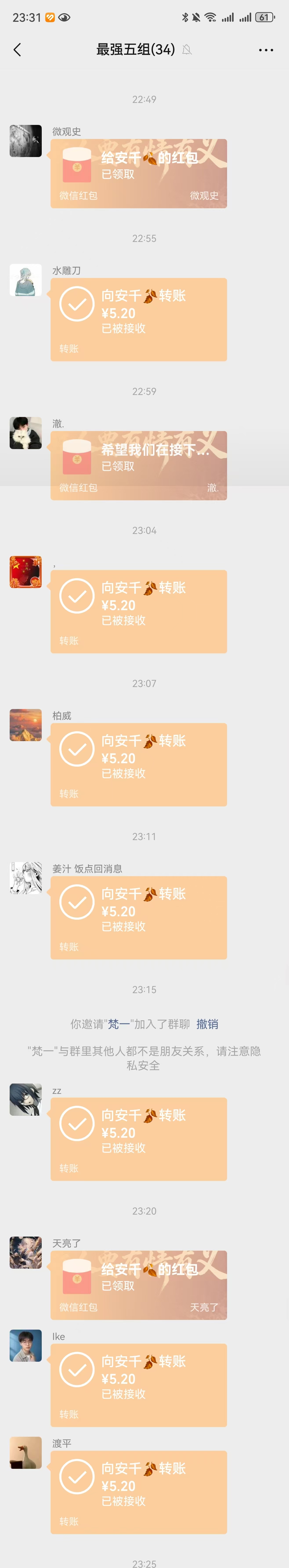 标注图片17:图片周最后一天,大家发来的红包