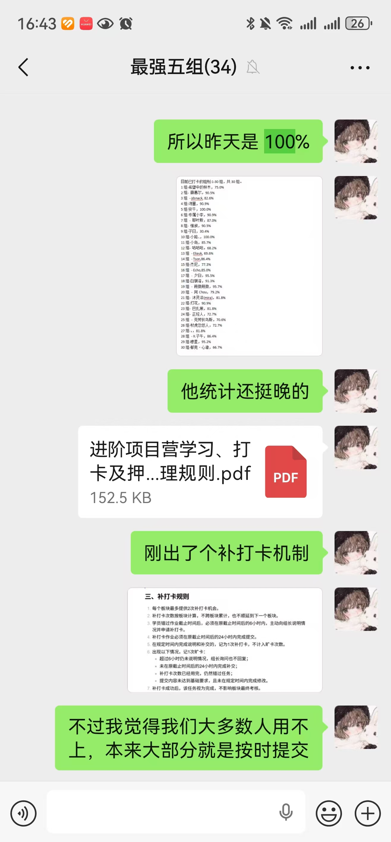 标注图片25:100%作业率与最后的打卡讨论